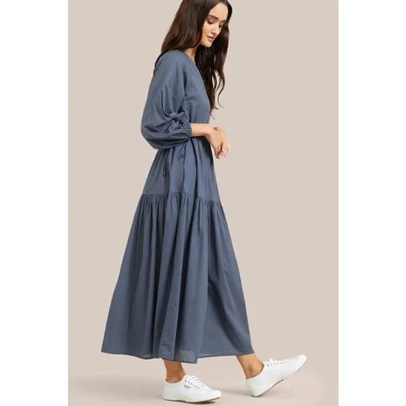 Modern Citizen | Dresses | Modern Citizen Lyra Organic Cotton Tiered Maxi Dress In Blue | Poshmark Modern Citizen | Dresses | Modern Citizen Lyra Organic Cotton Tiered Maxi Dress In Blue | Poshmark